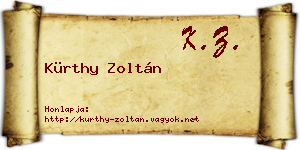 Kürthy Zoltán névjegykártya